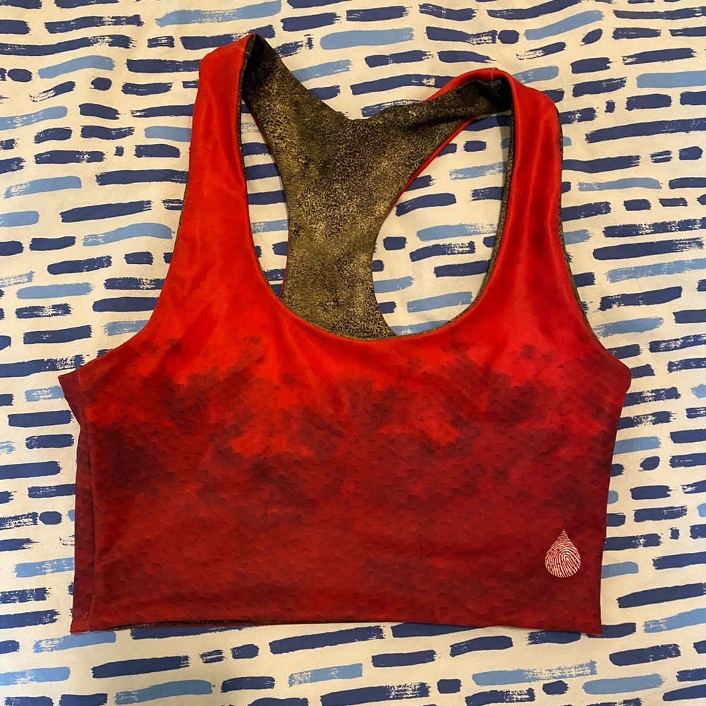 Waterlust reversible sockeye salmon sports bra size S/M